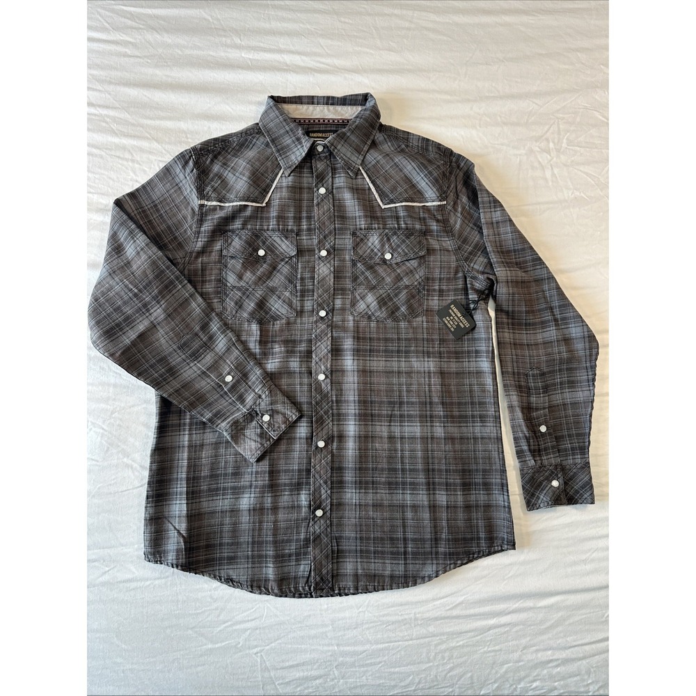 Random Access Men's Button Down Pearl Snap Shirt Size Large Western Pockets NWT‎